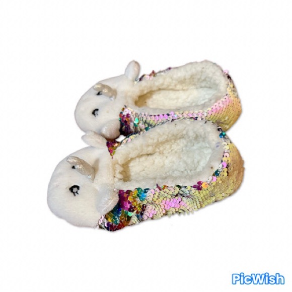 Girl's Sequin Unicorn slippers size 11 - Picture 2 of 4